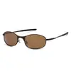 Gafas de Sol Curvas Retro Marrones Pequeñas de Nicho Y2K Gafas de Sol Estilo Chica Caliente del Milenio Estilo Callejero Sensación Tecnológica Futurista 35055