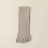 Calcetines de caña media de cinco dedos para mujer, calcetines con dedos absorbentes de sudor para primavera y otoño, calcetines de color liso estilo japonés, calcetines finos de caña media para verano