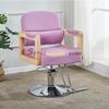 Silla de peluquería con reposabrazos de madera maciza, silla de barbería, silla reclinable elevadora para cortar el pelo, venta al por mayor 3022
