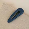 Grampo de Cabelo Xadrez em Jeans Azul Estilo Coreano para Mulheres, Presilha Lateral para Mechas, Acessório de Cabelo de Moda de Alta Qualidade Bb Clip