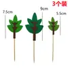 Decoración de Pastel de Horneado Fieltro Hojas Árbol Pequeño Inserto Enchufe para Pastel de Cumpleaños Árboles del Bosque Accesorios de Pino Adornos
