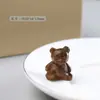 Palo de rosa tallado Oso asimétrico Oso diamante con agujero pasante Juguete DIY Accesorios Dibujos animados Lindo Colgante para bolsa de teléfono móvil