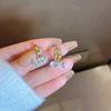 Pendientes de circonita con lazo para mujer, diseño de moda de alta gama, temperamento, nuevos pendientes de lujo con luz explosiva 2024