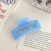Pinza de Tiburón Acrílica Marrón Grande Estilo Coreano de Verano Pinza Cuadrada Pasador Elegante para la Parte Trasera de la Cabeza Pasador de Gama Alta