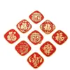 Ganchos Pequenos Festivos Vermelhos para Ano Novo, Adesivo Forte, Sem Furos para Pendurar Lanternas de Nó Chinês, Ganchos Adesivos de Alta Resistência