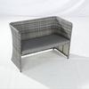 Atacado de fábrica conjunto de mesa e cadeira de vime para varanda externa, conjunto de sofá para terraço externo e pátio