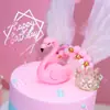 Decoração de bolo Flamingo Pena de cisne vermelha líquida Plug-in de bolo de aniversário Luminoso Plug-in de celebridade da internet Plug-in rosa