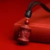 Colgante Original de Rueda de Mantra de Seis Caracteres de Cinabrio de Mena Alto Contenido Arena Dorada Púrpura Año del Zodiaco Collar Unisex Adorno de Regalo