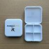 Caixa de remédios prática e imprimível de quatro compartimentos, com tampa flip, mais vendida no mercado europeu, caixa de remédios de quatro compartimentos com tampa flip, caixa de remédios de quatro compartimentos com tampa flip