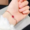 Pulseira de Safira Colorida Natural, Roxo Encantador, Corpo Totalmente Limpo, Cor de Fogo Brilhante, Prata 925, Pedra Principal Finamente Incrustada 5*7mm