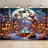 Tela de Fondo Nueva para Halloween Transfronteriza Banderín de Decoración de Fiesta de Gama Alta Bandera Colgante Festiva Diseño Colgante de Tela Personalización