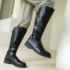 Outono e Inverno Novos Botas de Cavaleiro de Cano Alto Masculinas Tamanho Grande Botas de Couro Botas Equestres