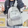 Mochila estilo minimalista para adolescentes do sexo feminino, estilo coreano, cor sólida, grande capacidade, mochila casual para alunos do ensino fundamental II e ensino médio