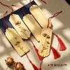 Etiqueta de bambu em branco bênção desejo carro ornamentos forma bambu placa material cloisonne esmalte placa de fundo material faça você mesmo