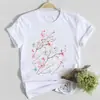 Camiseta de Manga Corta con Estampado de Flores Nuevo 2025 para Mujer, Top Casual de Manga Corta