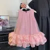Vestido de Princesa para Meninas Verão 2026 Novo Estilo Infantil Leve Luxo Vestido de Alta Qualidade Vestido Regata de Renda para Menina