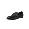 Versión de piel~Mocasines retro adelgazantes, zapatos slip-on versátiles para mujer, estilo simple, tacón grueso, punta redonda, zapatos pequeños de piel
