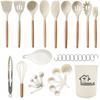 Espátula de silicone Amazon colher de sopa conjunto de 28 peças espátula de silicone antiaderente resistente a altas temperaturas conjunto de utensílios de cozinha de silicone atacado