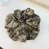 Goma para el pelo vintage estampada estilo francés con lazo de cinta, Pinza de tiburón elegante para peinado semi-recogido para mujer