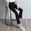 Jeans Acampanados Cortos de Cintura Alta para Mujer, Elásticos, Adelgazantes, Dobladillo Deshilachado, Pantalones Ligeramente Acampanados de Largo 9/10, Borde de Borlas, Modernos y Versátiles