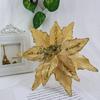 Fabricante Venta al por Mayor Transfronteriza Popular Brillo Brillante Simulación Accesorios Florales Navideños Regalos de Navidad Flor Navideña Colorida para Insertar