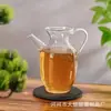 Tetera vintage grande con forma de canción de imitación, tetera verde, botella de agua de vidrio dividido, jarrón de vidrio de borosilicato alto.