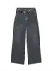 ZA2025 Ropa Nueva de Primavera para Mujer de Comercio Exterior Commuter Leisure Retro Nuevos Jeans de Pierna Ancha de Doble Botonadura