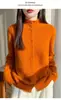 Suéter de punto de ganchillo transfronterizo de cuello medio, agradable para la piel, cálido, de corte holgado, grueso y con un diseño elegante para mujer, perfecto para otoño e invierno