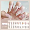 Manicura Floral Romántica de Otoño e Invierno Parche de Uñas Postizas de Longitud Media Cruzada Venta Caliente Tulipán Uñas Portátiles