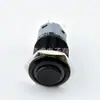 Interruptor de Botón Metálico Negro Oxidado de 16 mm de Cabeza Alta con Autoreinicio con Luz de Anillo 5 Pines Botón de Inicio
