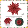 Flores Artificiais Transfronteiriças da Amazon Flores com Pó Dourado Decoração de Cena de Natal Decoração de Natal de Feriado Flores de Natal