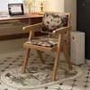 Silla de comedor estilo wabi-sabi, silla de uso doméstico de imitación madera, silla con respaldo de cojín suave estilo francés, silla para té de balcón, silla vintage Chandigarh