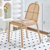 Silla de Comedor de Ratán para el Hogar Silla de Balcón para Exteriores con Respaldo Mesa y Silla de Restaurante de Ocio Estilo Rústico de Hierro Silla de Ratán Estilo Nórdico