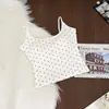 Camiseta sin mangas de tirantes con lunares cruzados y espalda descubierta, chica picante de deseo puro, para mujer con copas, capa interior sexy de verano, top sin mangas para usar por fuera