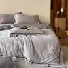 Clase A Estilo Minimalista Moderno Lujo Ligero Todo Algodón Sensación de Aire Algodón Puro Funda Nórdica Sábana Ropa de Cama Juego de Cuatro Piezas Jacquard de Alta Gama Ropa de Cama