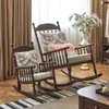 Sillón Mecedor Retro Estilo Francés para Uso Doméstico, Adecuado para Apartamentos Pequeños, Sillón Mecedor Individual para Sala de Estar, Sillón de Ocio de Madera Maciza para Balcón