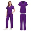 Comercio exterior exportación lavado de manos ropa traje dividido manga corta cepillado manual de ropa mujer clínica dental doctor ropa de trabajo sistema médico