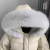 Gola de pelo sintético de raposa, gola de pelo falso, gola com capuz para jaqueta de plumas, acessórios para vestuário de casaco de algodão parka, acabamento em pelo, fornecimento direto do fabricante