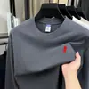 Sudadera de algodón puro para hombre con cuello redondo, nueva moda casual otoño 2026, logo de poni bordado, sudadera para hombre de color liso como capa base