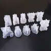 Molde de Resina de Cristal de Amapola Varios Estilos de Oso, Animal Geométrico, Unicornio 3D, Conejo de Bendición Moldes de Silicona