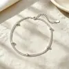 Pulseira de Prata Esterlina 925 com Contas Redondas Frescas de Camada Dupla Estilo Coreano Luxo Leve Simples na Moda Estilo Ins Sensação de Alto Padrão Joia Versátil para Mulheres