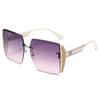 Gafas de Sol Cuadradas Sin Marco Estilo Nuevo con Protección Solar y Protección UV, Gafas de Sol Retro Estilo Lujo Ligero de Moda Venta al por Mayor