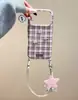 Estrellas de Cuadros con Pedrería para Funda de Teléfono iPhone 18 Pro Max Correa Apple 17 Simple 15 Creativo