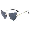 Gafas de sol 2019 moda sin montura gafas de sol de amor gafas de sol de corazón océano gafas planas decorativas