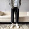 Calça Casual Retilínea Solta Versátil Estilo Japonês Simples Moda Coreana Retrô para Homens