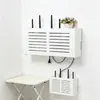 Caixa de Armazenamento para Roteador Montada na Parede Prateleira para Set-top Box WiFi Sem Furos Caixa de Cobertura de Parede Rack Organizador Decorativo