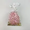 Bolsa Transparente Opp con Fuelle Lateral y Fondo Cuadrado, Boca Plana Tridimensional Tarjeta de Papel Fondo Cuadrado Autoadhesiva Estampada Regalo Bolsa Colorida para Dulces