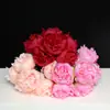 Flores Artificiales Atadas a Mano con 6 Peonías, Flores Falsas Decorativas Estilo Europeo para Bodas, Flores de Peonía Simuladas, Ramo de Novia