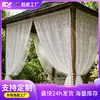 Tela de cortina de encaje de ganchillo con borlas florales estilo pastoral transfronterizo modelo 2026 para cortinas y mosquiteros de comercio exterior de Amazon