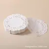 Porta-copos de Papel Rendado Quadrado Redondo Papel Absorvente de Óleo Papel à Prova de Óleo de Grau Alimentício Jogos Americanos Base de Papel Flor para Alimentos Fritos Panificação Doméstica